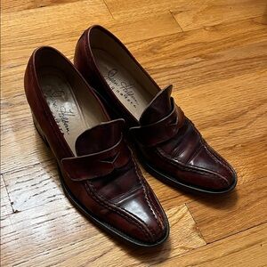 Classic Cordovan Leather Loafers- Joan Halpern (Joan & David)a size 38